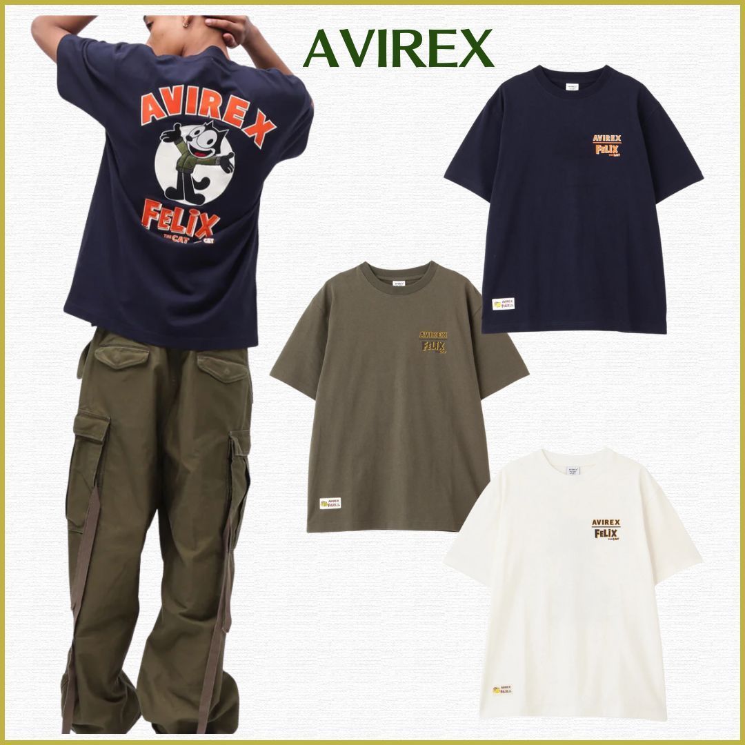 国内発送【AVIREX】《AVIREX×FELIX》EMBROIDERY LOGO T-SHIRT