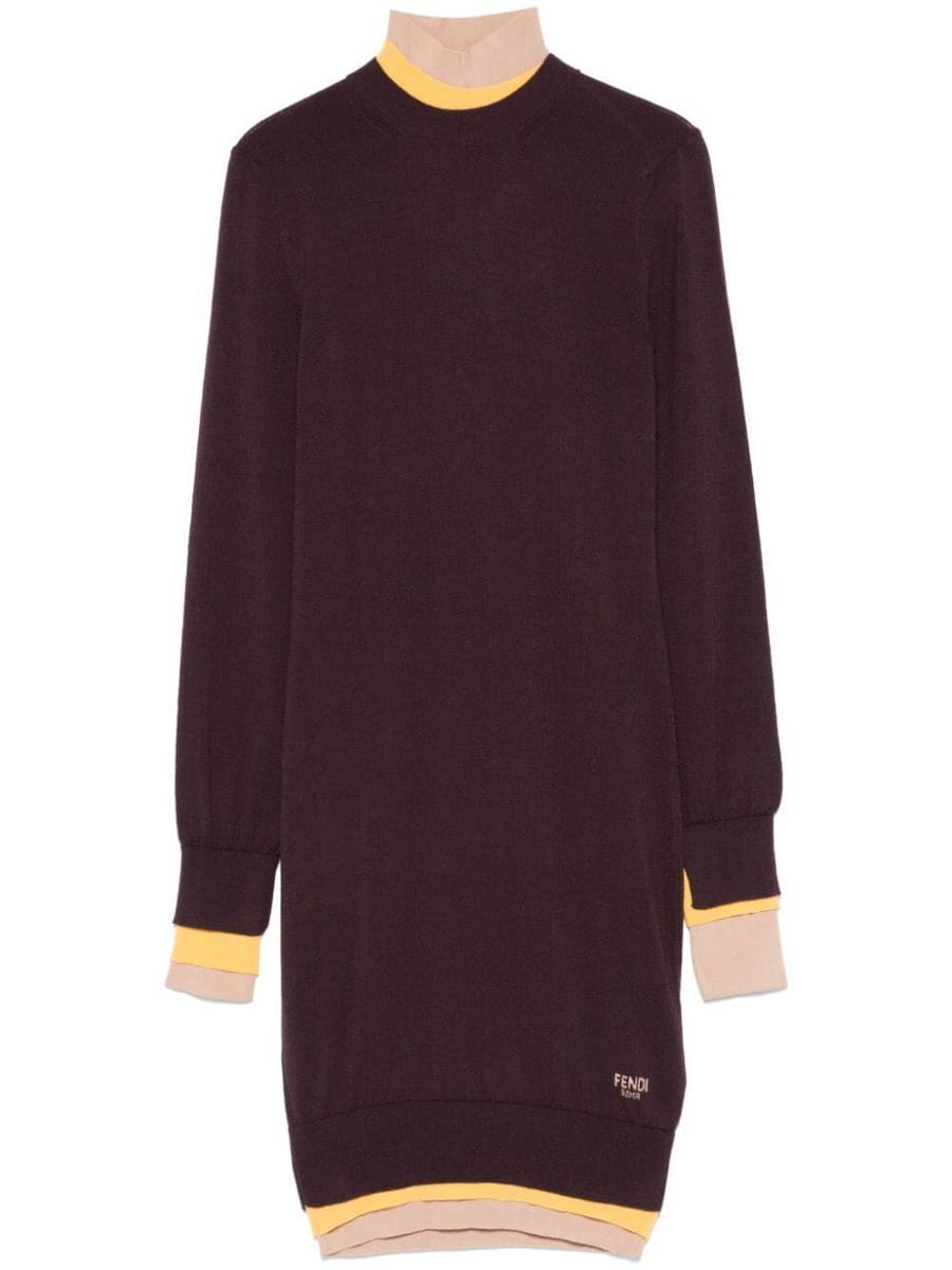 【関税＆送料込み】Fendi Multi Layer Wool Fitted Dress Clot