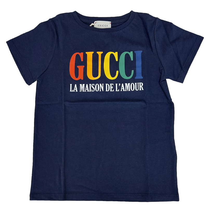 GUCCI 526783 キッズ チルドレン 半袖 Tシャツ ネイビー 4/6/8歳