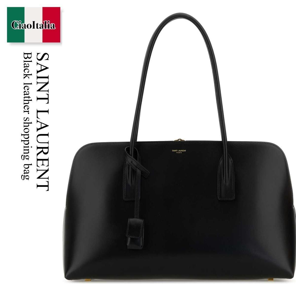 トートバッグ Saint Laurent Black Leather Shopping Bag
