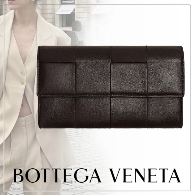BOTTEGA VENETA◆カセット レザー ラージ フラップウォレット