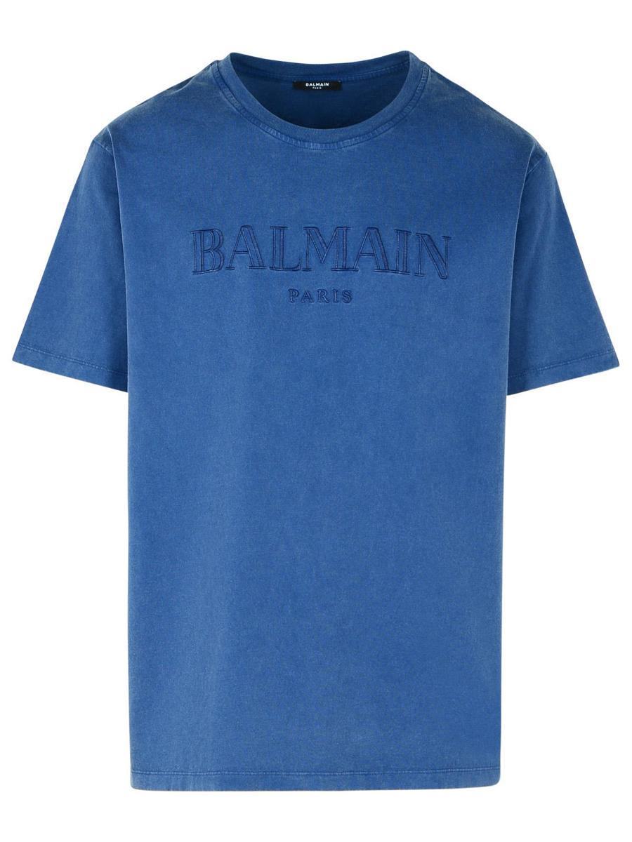 【関税＆送料込み】Balmain Blue Cotton T-Shirt