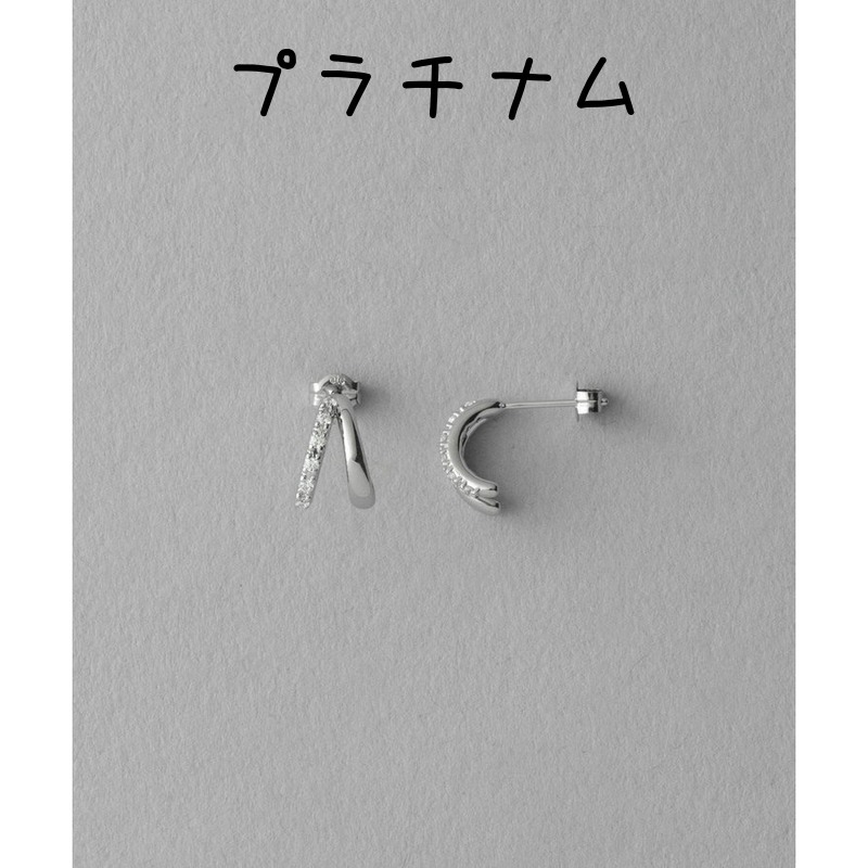 大人気!! ete K18 ビジュー ダブルライン ピアス ete ピアス ビジュー ダブルライン レディース : ZOZOTOWN Yahoo