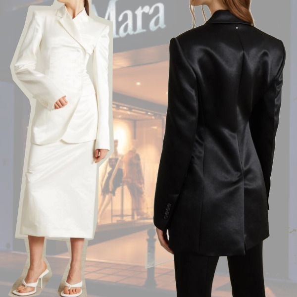 DT MaxMara ★ サテン素材 スリム ブレザー GLOBALE 2色