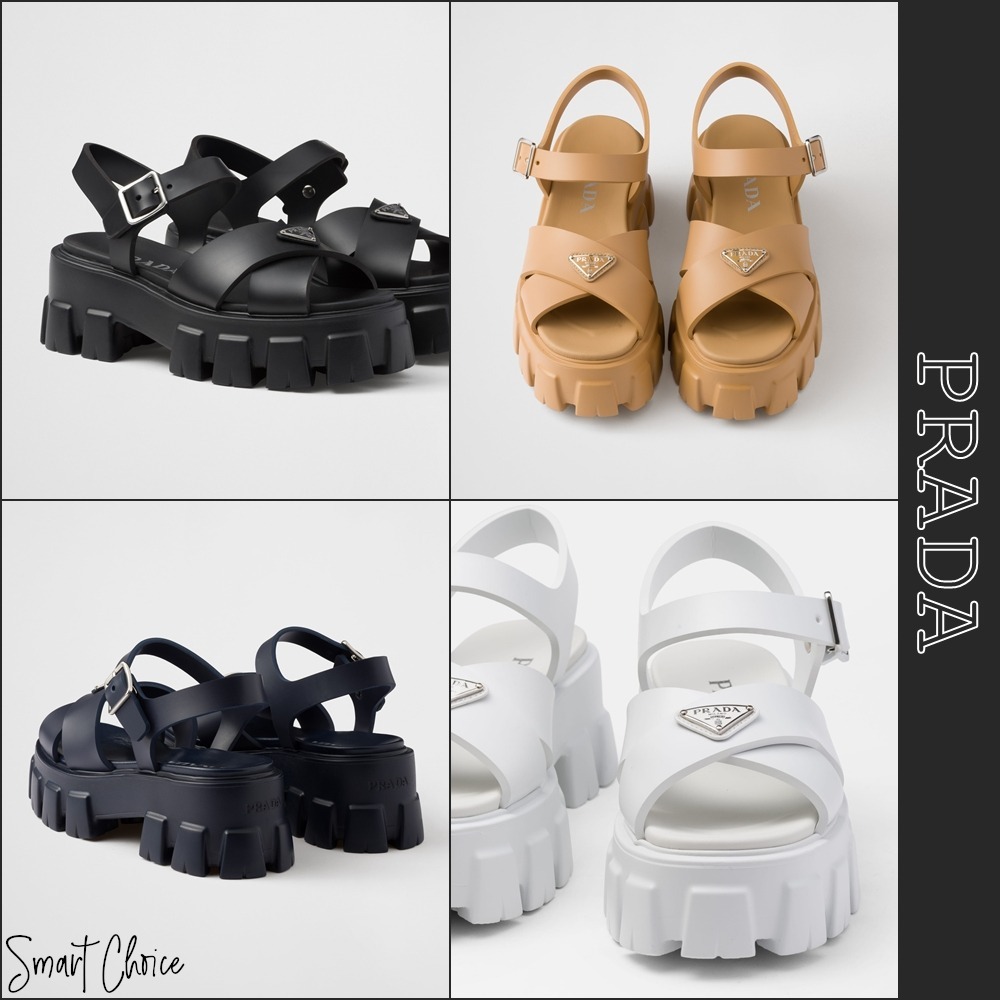 【PRADA】Monolith ラバー 厚底 サンダル