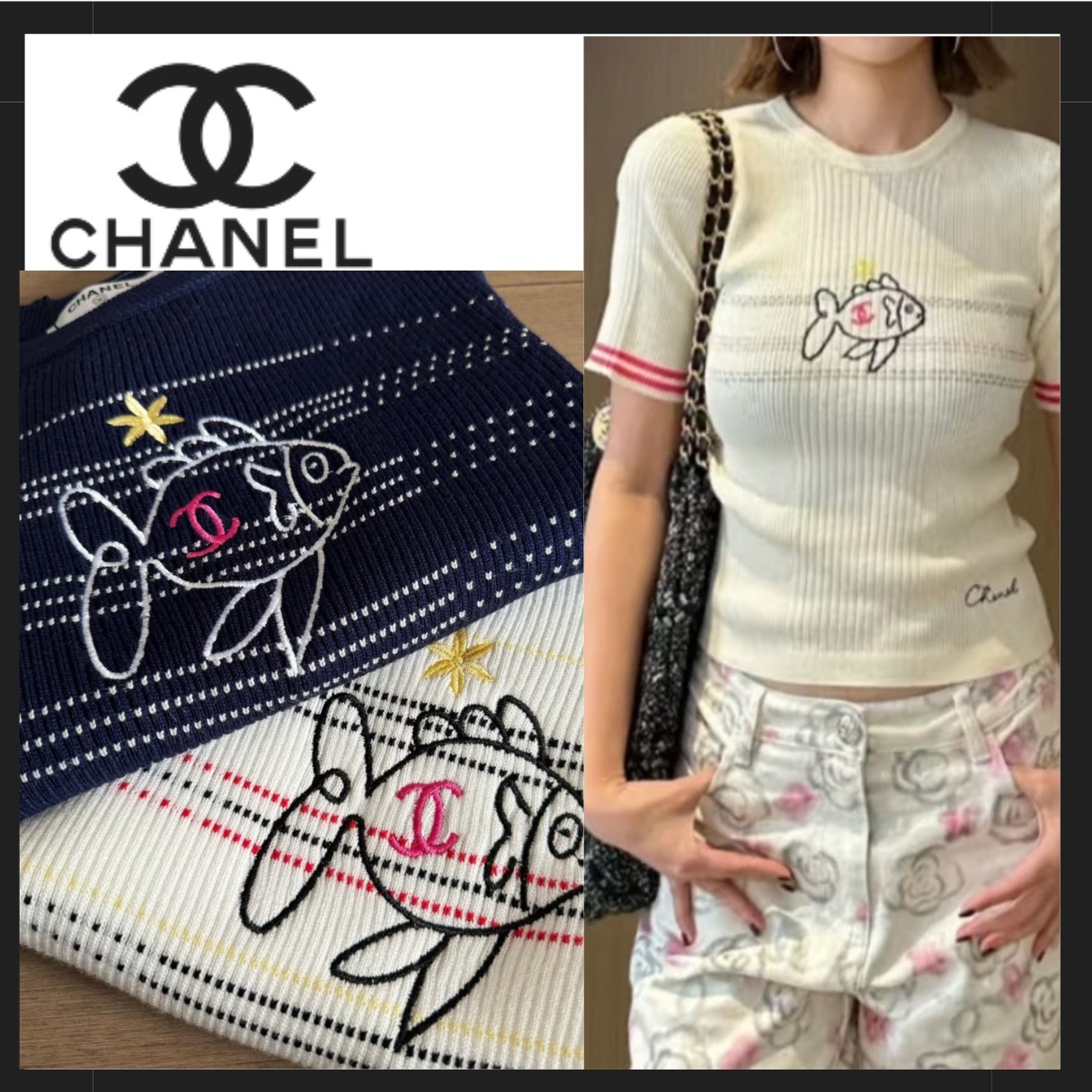 【POPなデザイン★】CHANEL 半袖トップス