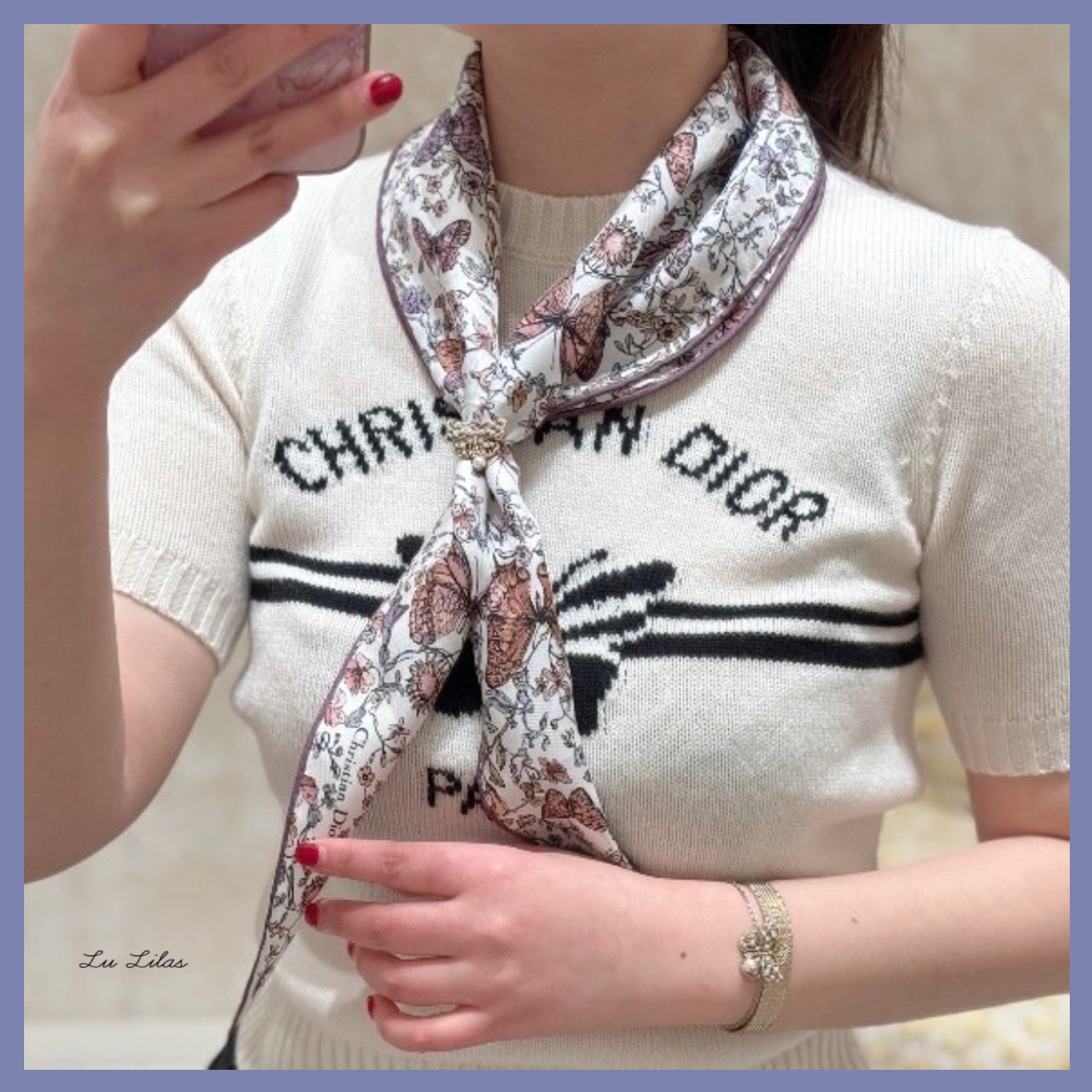 【使い方いろいろ♪華やか】DIOR Diamond スカーフ