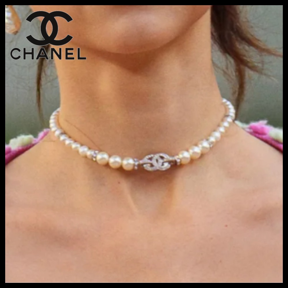 【パールとロゴが印象的☆】CHANEL チョーカー