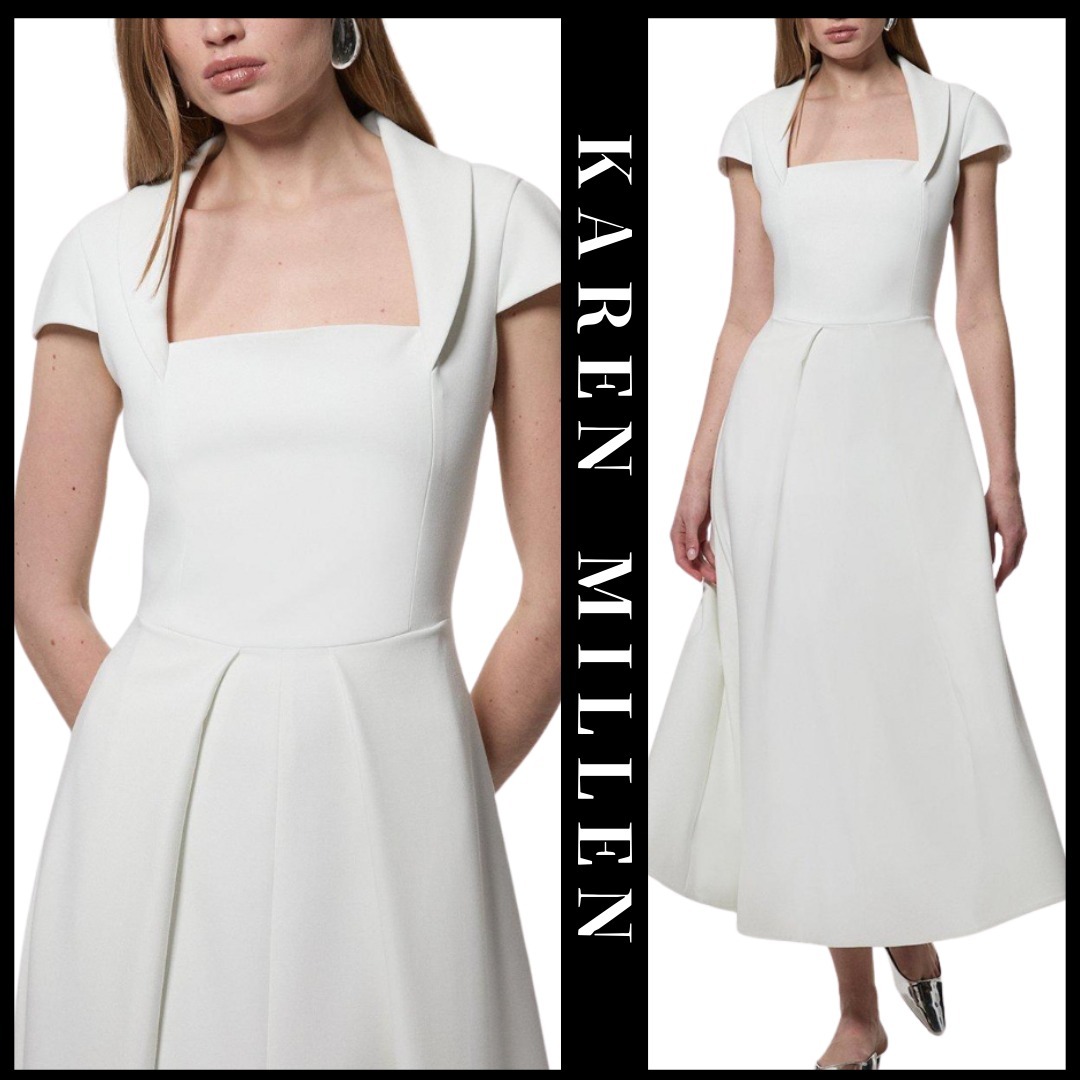KAREN MILLEN 日本未入荷 フレアドレス スクエアネック 無地