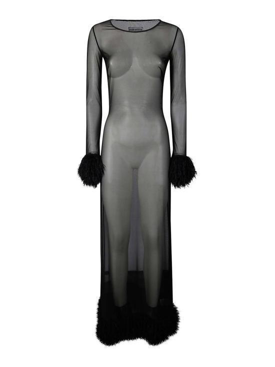 ワンピース MARINE SERRE Women Long Skirts WDR276ABK99 Black