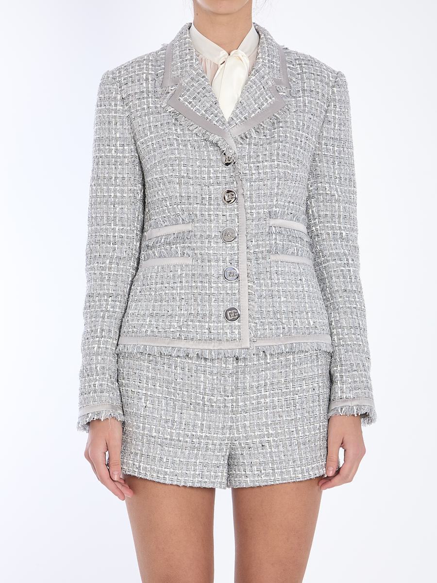 【関税＆送料込み】Dolce & Gabbana Jacket In Grey LamAC Bou