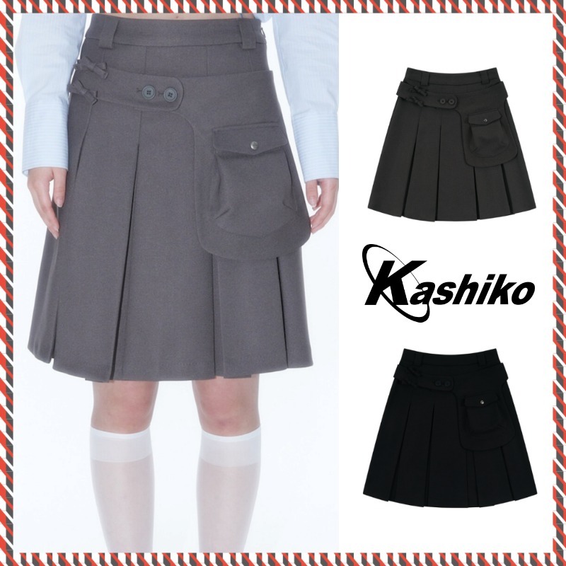 【Kashiko】25ss Ribbon Preppy Pleated Skirt