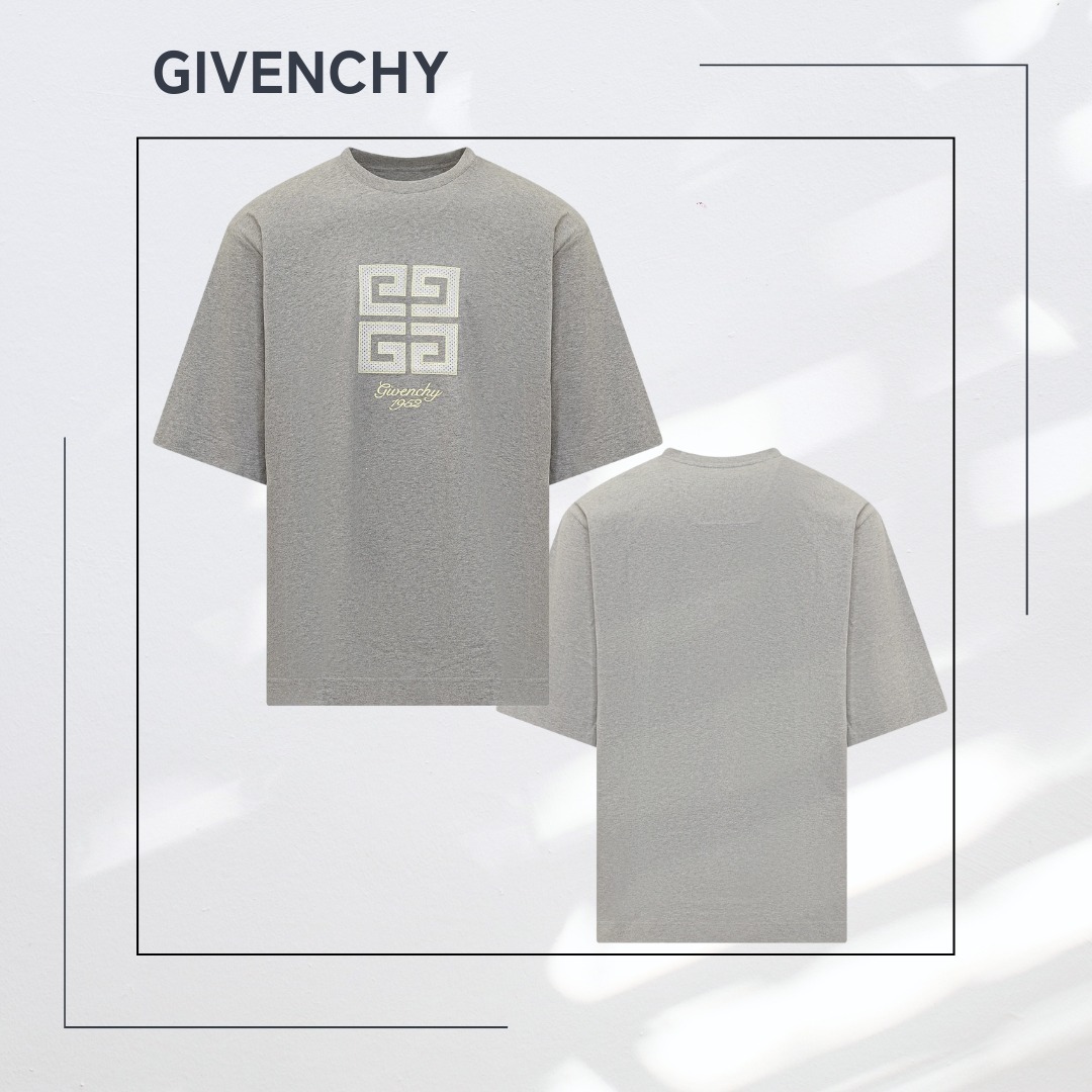 デイリーユースに最適♪【GIVENCHY】4G刺繍クルーネック Tシャツ