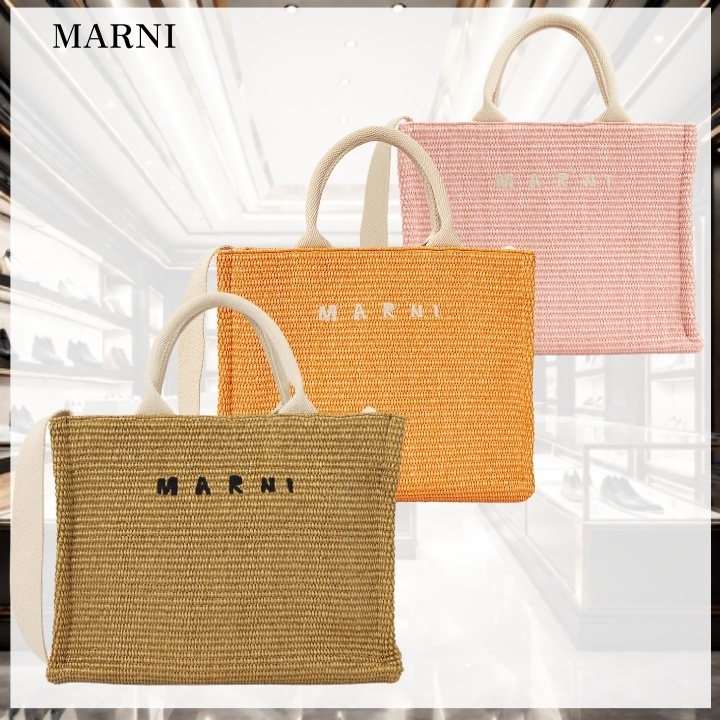 【MARNI】スモールラフィア トートバッグ ショルダーバッグ