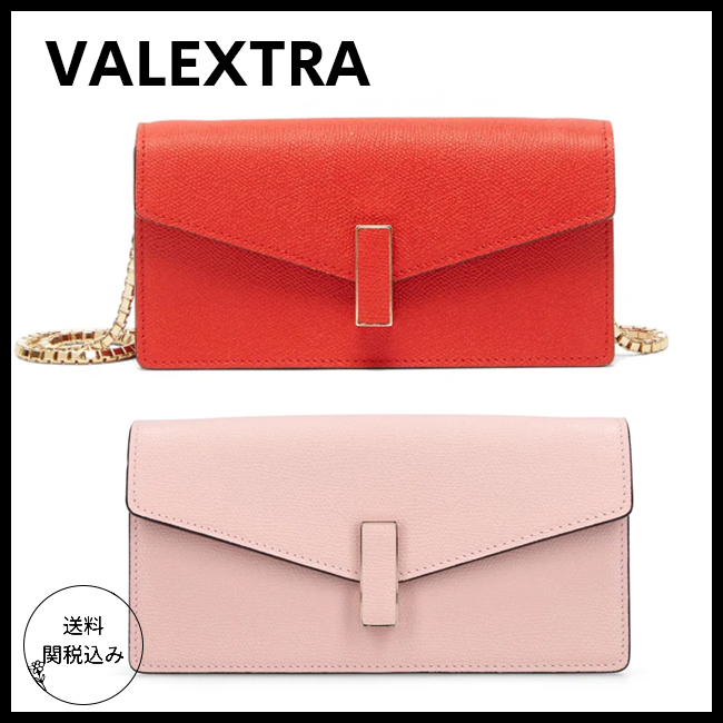 送料関税込【VALEXTRA】チェーン付き イジィデ クラッチ バッグ