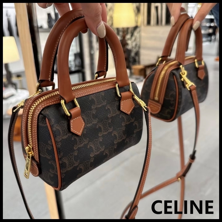 【CELINE】セリーヌ ミニ ボストン トリオンフキャンバス
