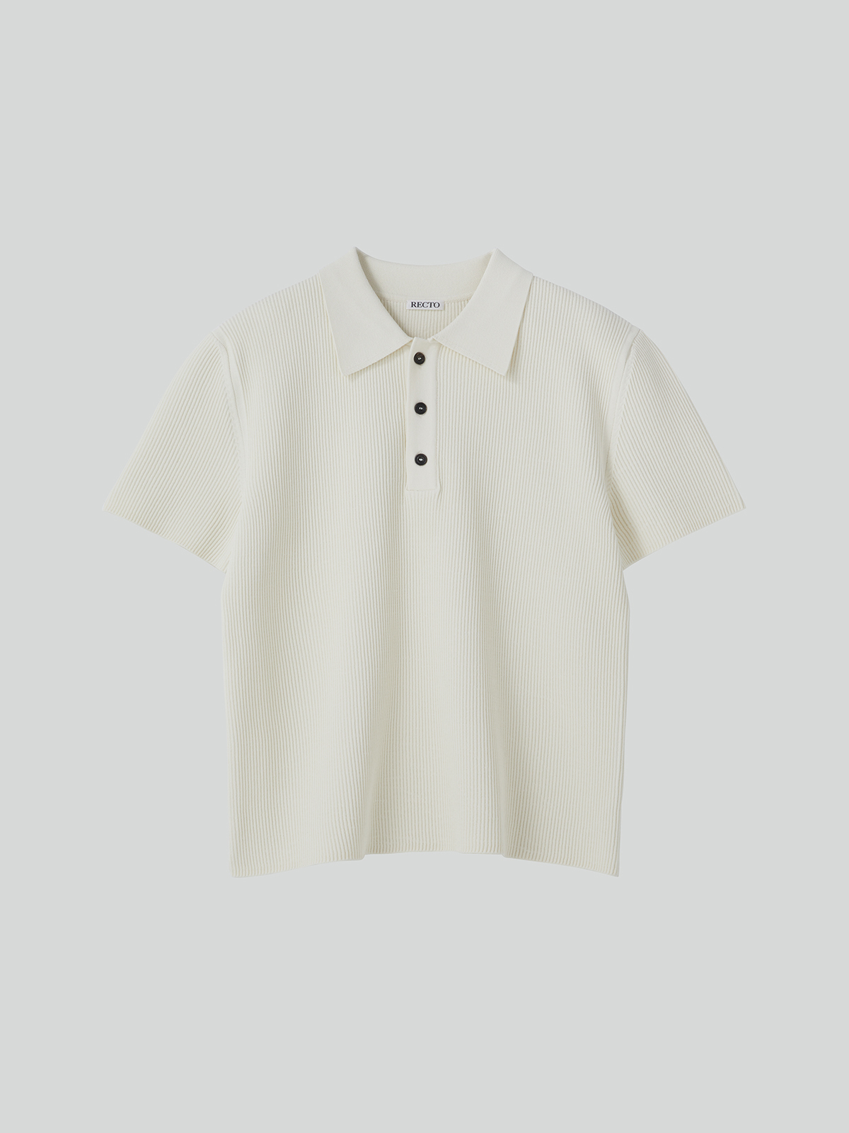 [RECTO] / ☆ 25SS COMPACT KNIT CLASSIC POLO TOP / IVORY