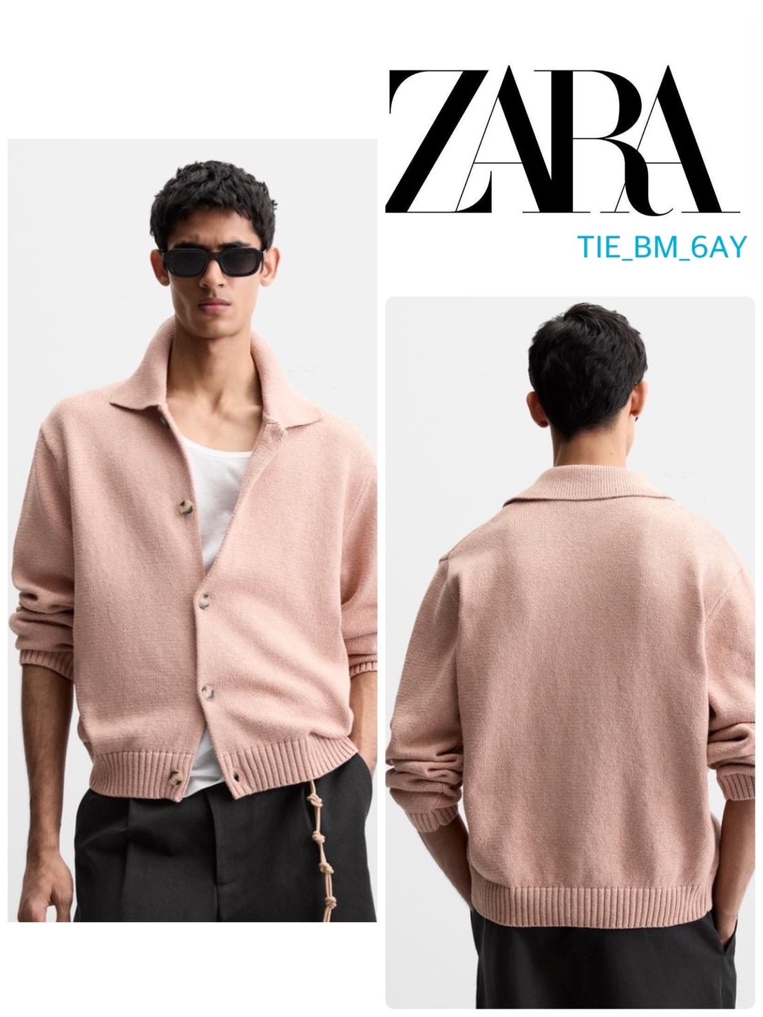 スペイン発 ZARA コットンブレンドストラクチャードカーディガン