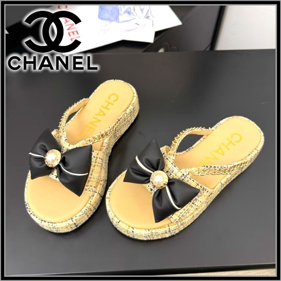 厚底でスタイルアップにも◎【CHANEL】サンダル