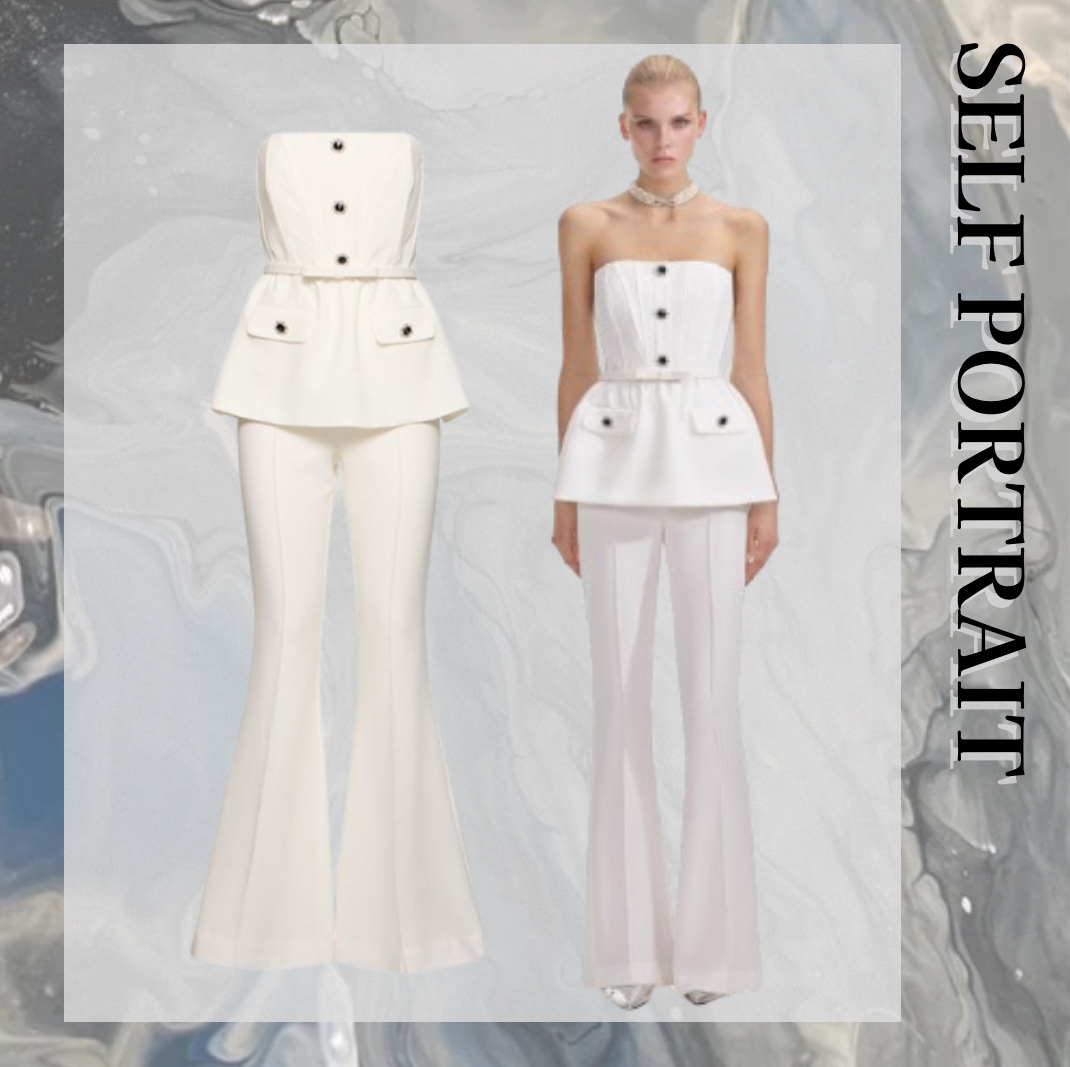 SELF PORTRAIT crepe jumpsuit SS25【新作】