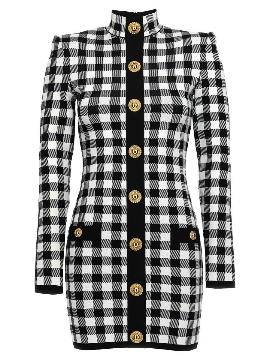 【関税＆送料込み】Balmain Vichy Knit Dress