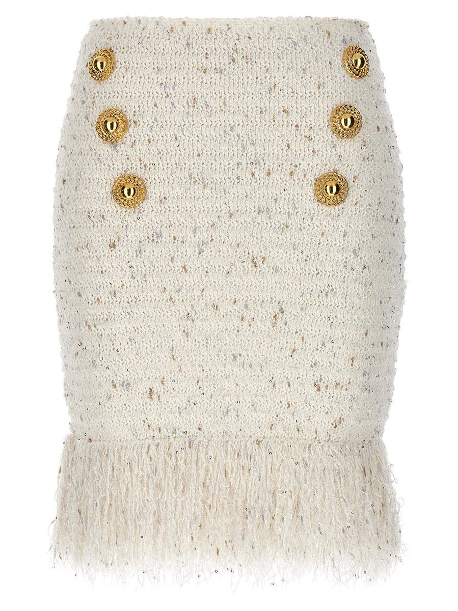 【関税＆送料込み】Balmain 'Fringed Tweed' Skirt
