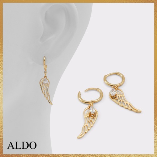 ★ALDO★14Kプレート★キュービックジルコニア★天使の羽ピアス