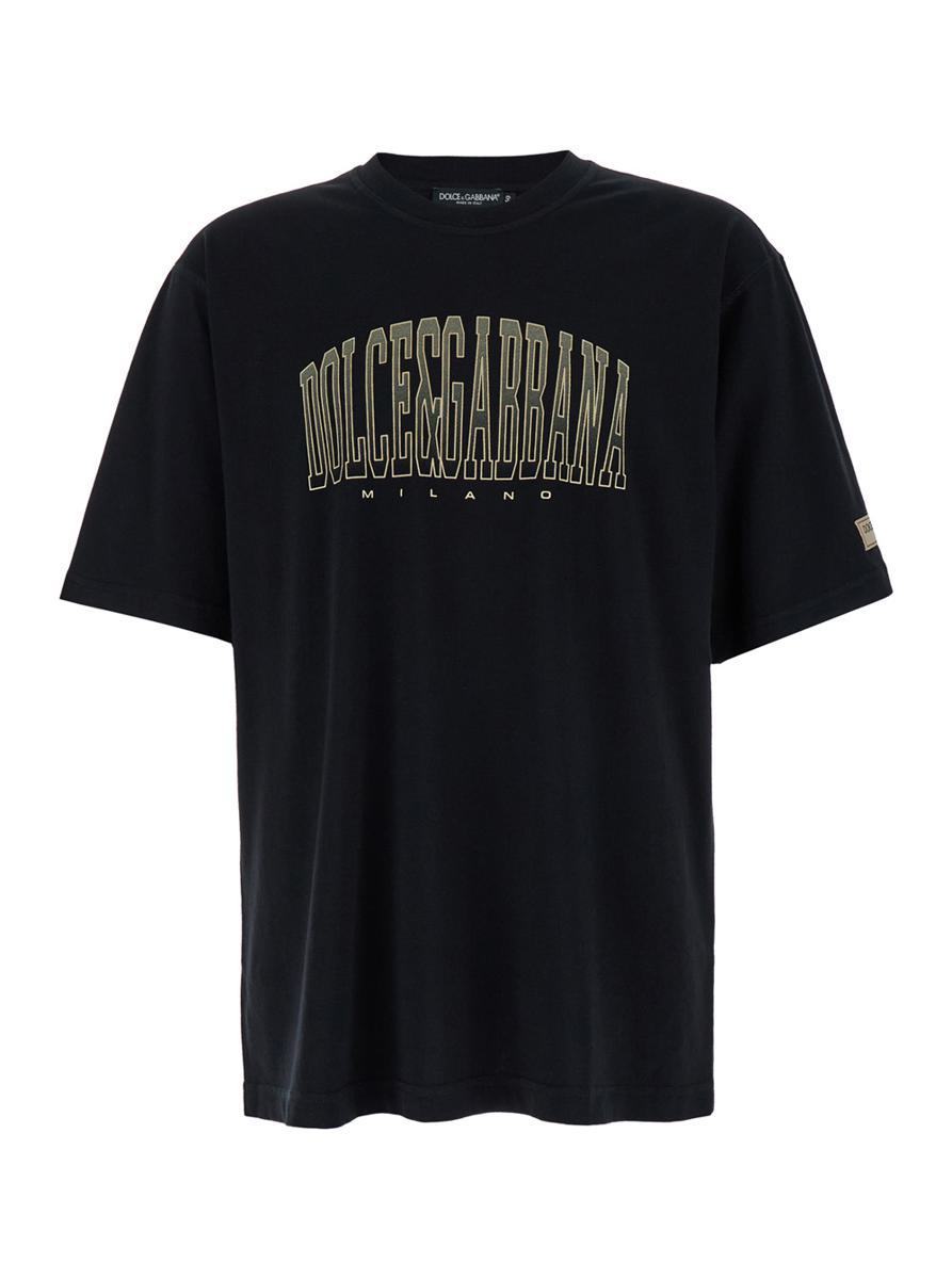 【関税＆送料込み】Dolce & Gabbana Black T-Shirt With Logo