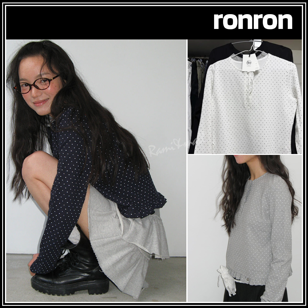 25SS新作【RONRON】DOT RUFFLE LONG SLEEVE T SHIRT