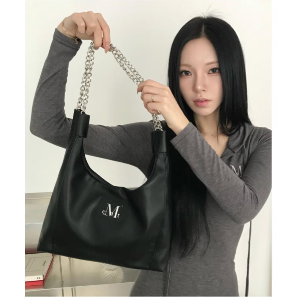 ☆MUCENT☆ Glady Silver Chain Leather Shoulder Bag Unisex