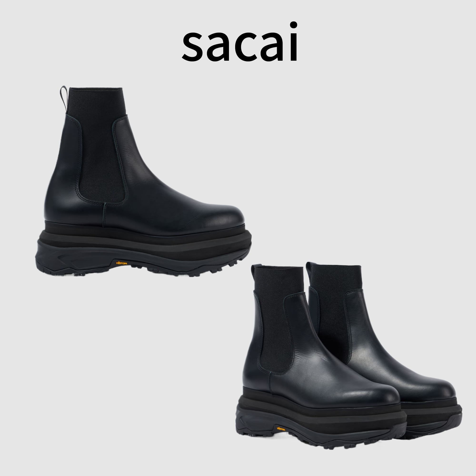 関送込【sacai】レザーチェルシーブーツ