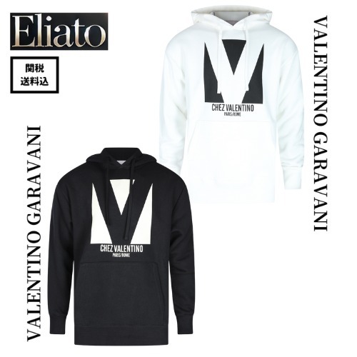 VALENTINO★Chez Valentino print cotton hooded sweatshirt
