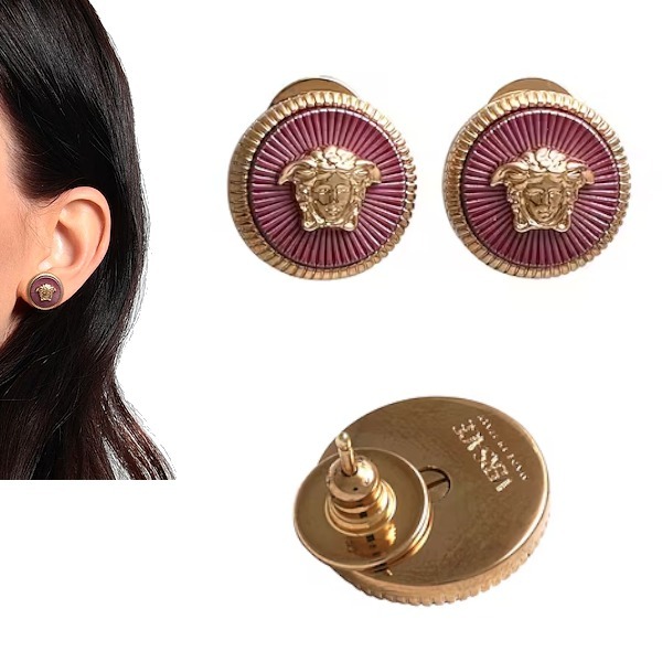 VERSACE ★ ロゴ イヤリング ピアス / ブルー