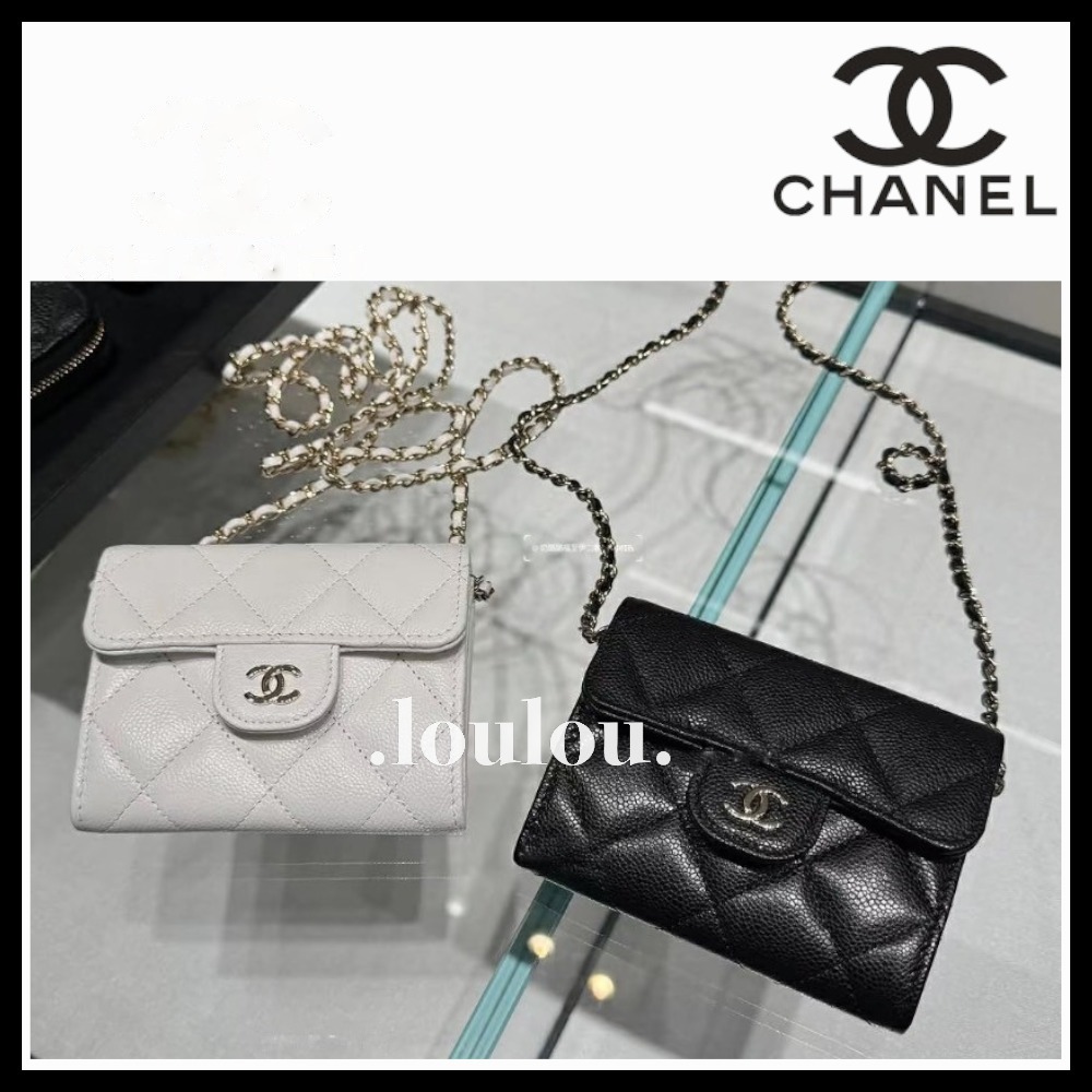 【お財布感覚で可愛く持てる♪2色】CHANELミニチェーンクラッチ