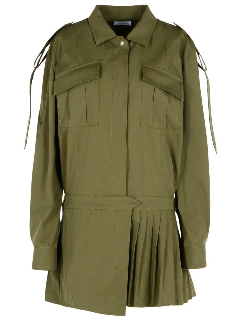 オールインワン・サロペット Off-White Savana Green Cotton Dress