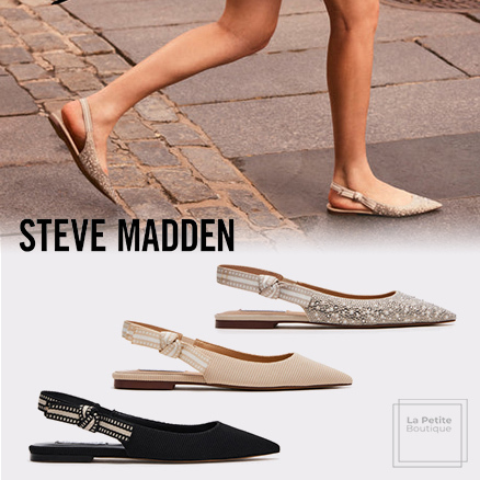 Steve Madden☆輝くメタリック スリングバック フラットパンプス