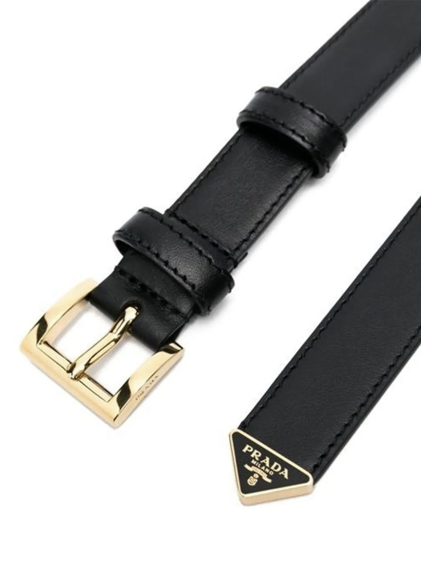 PRADA】プラダ ロゴ レザー ベルト ブラック