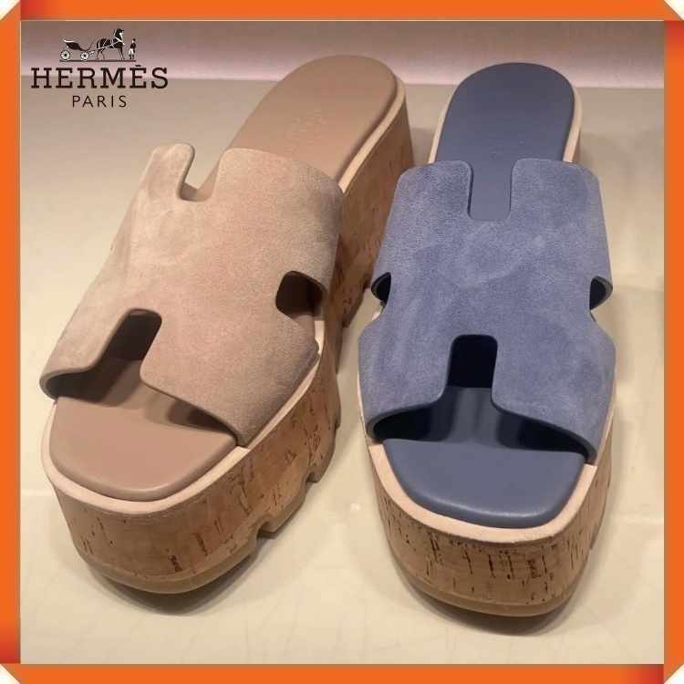 【淡いカラー♪】Hermes 厚底サンダル エズ 30
