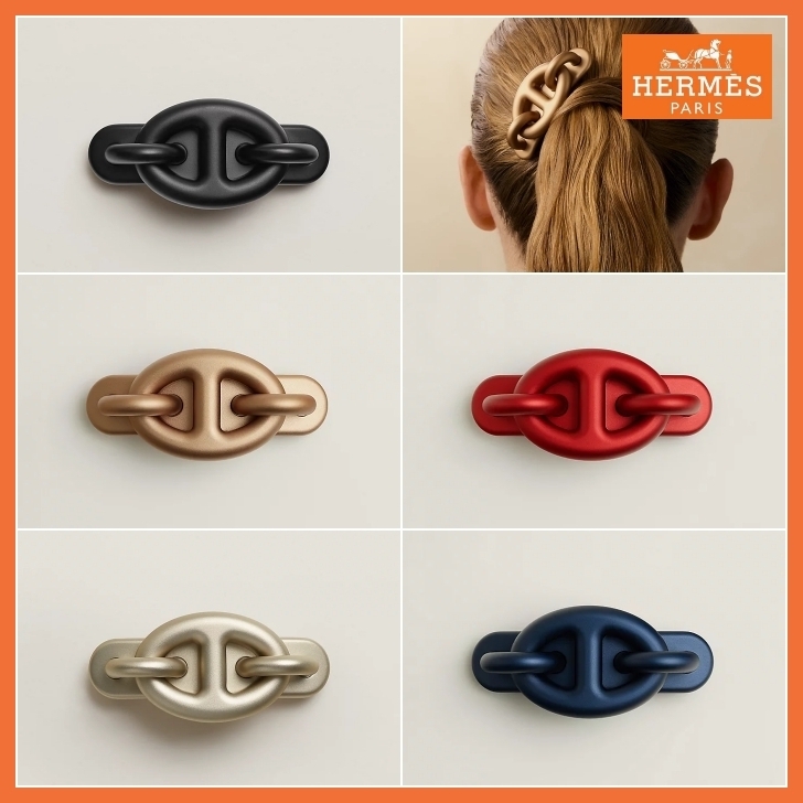 【新作】HERMES トリ マイヨン PM ヘアクリップ