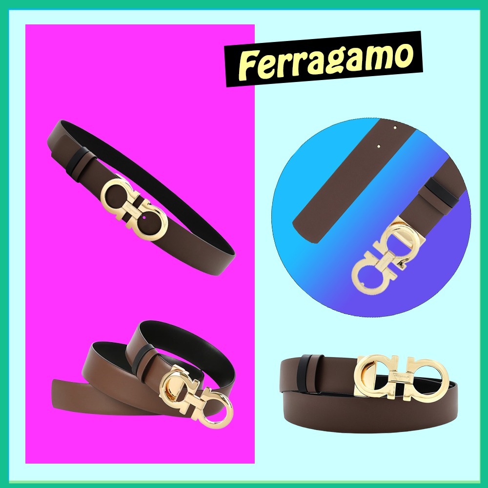 【Ferragamo】Gancini Reversible 牛皮 ベルト／ 23A564 764023