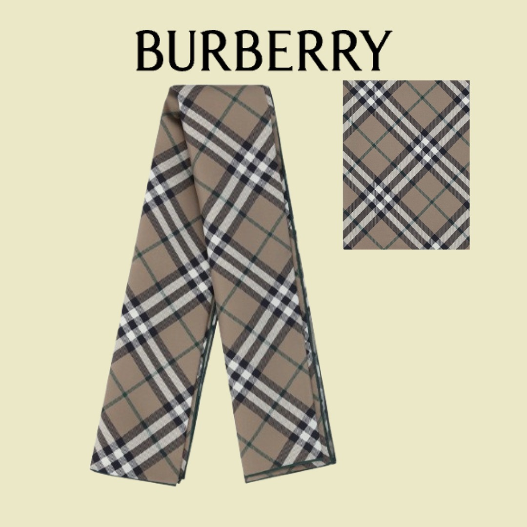 Burberry バーバリー チェックプリント 仕上げエッジスカーフ