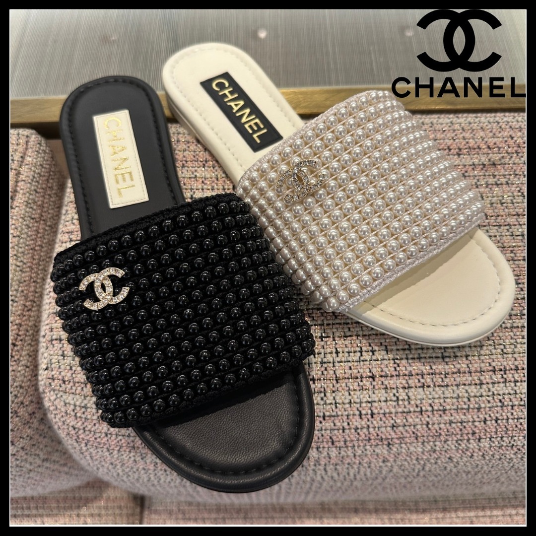 【CHANEL】パールが可愛い♪ フラット サンダル