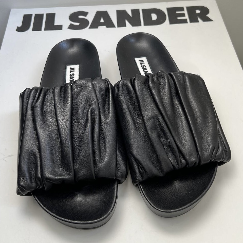 直営店☆JIL SANDER☆最終SALE! ギャザー スライド サンダル