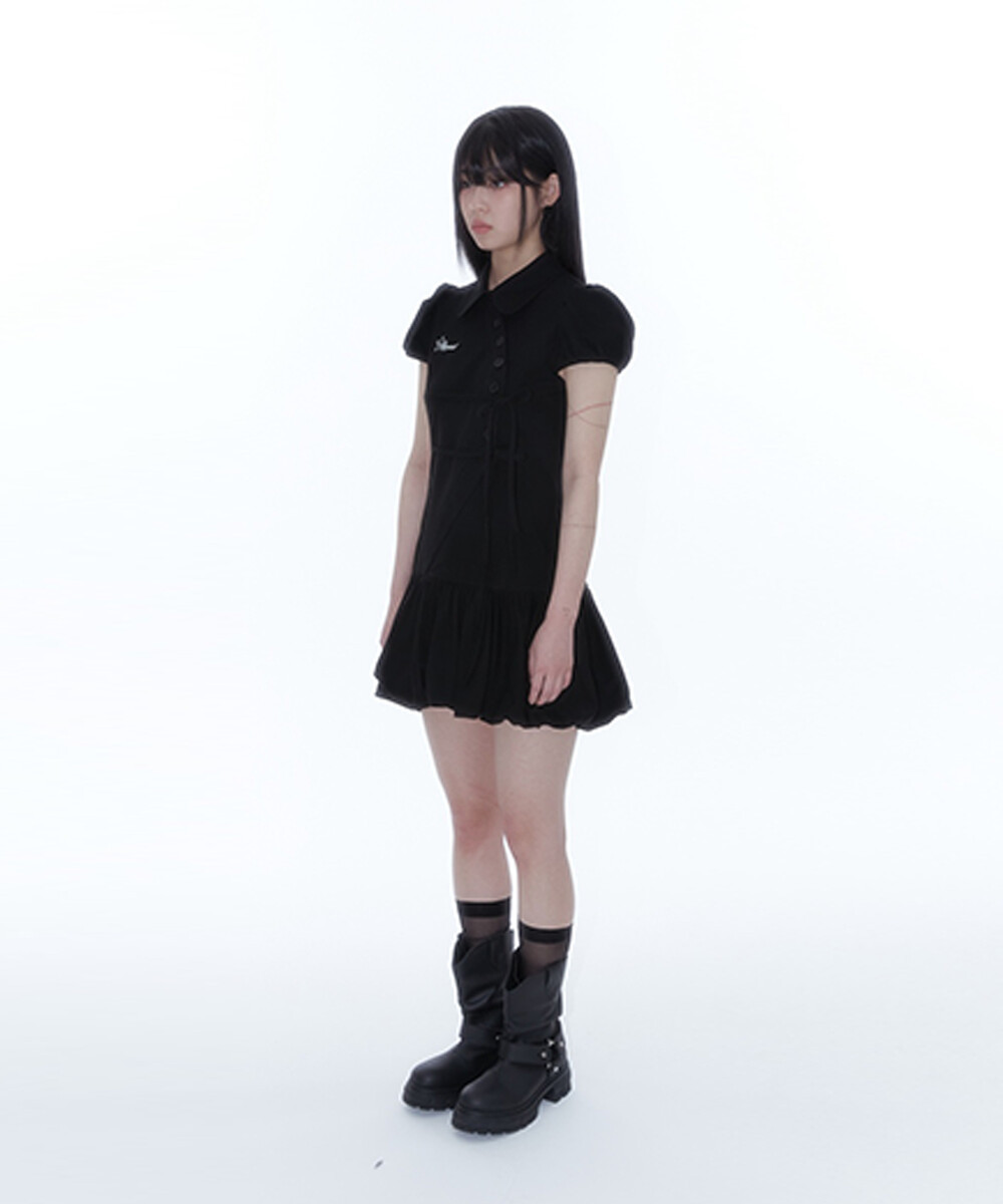 《Kashiko》 Puff Preppy Mini Dress