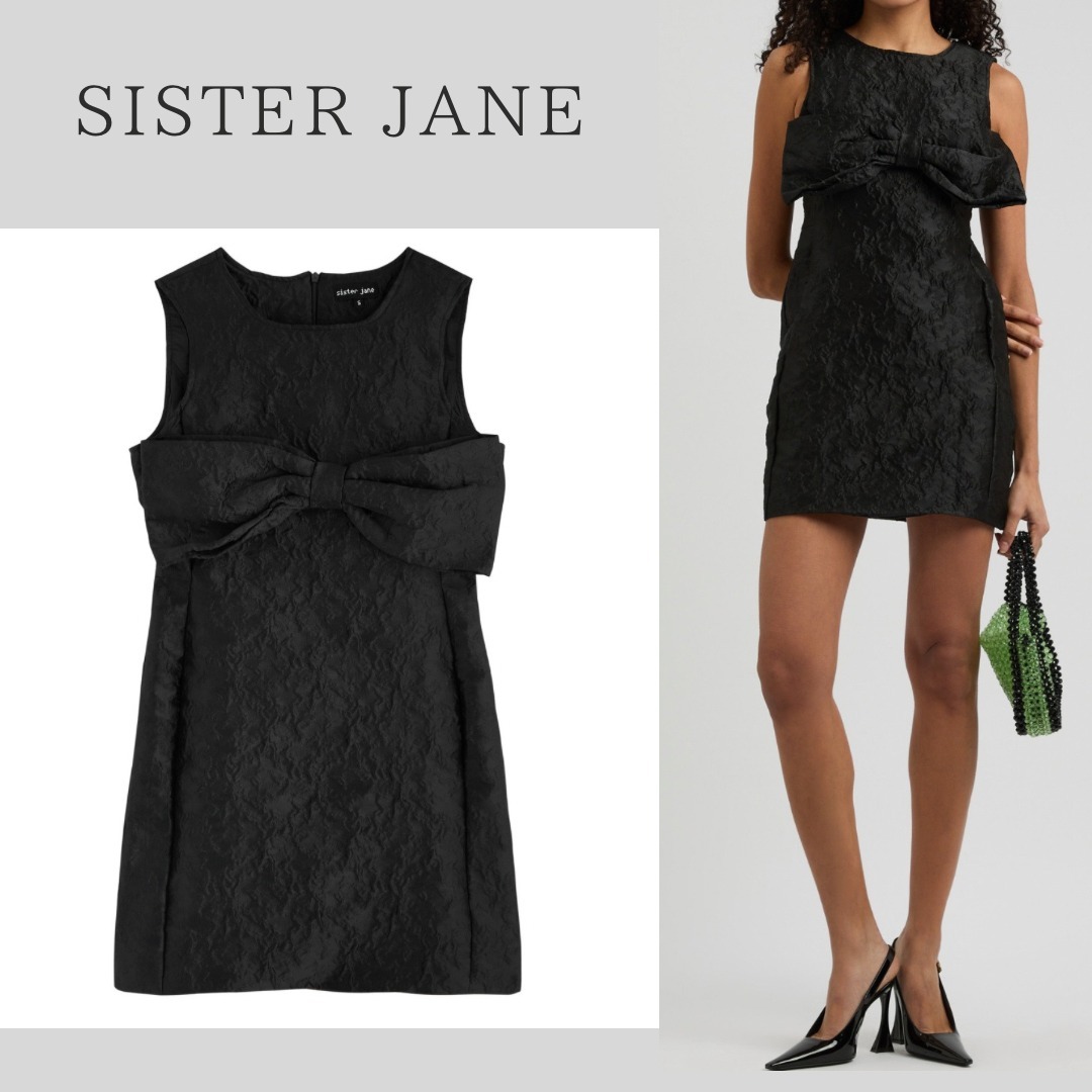 【英国発Sister Jane】Frieze bow cloque mini dress リボン