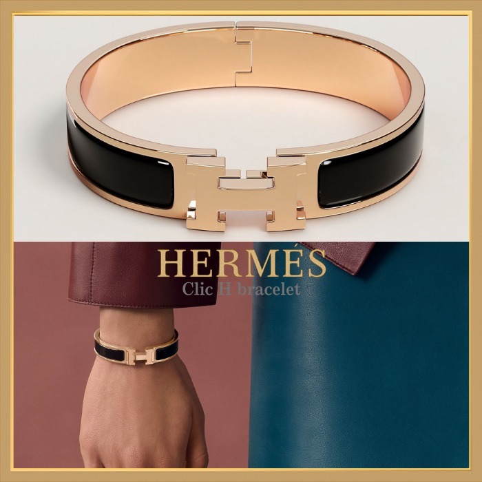 【タイムレスなブラック】HERMES Clic H ブレスレット ノワール