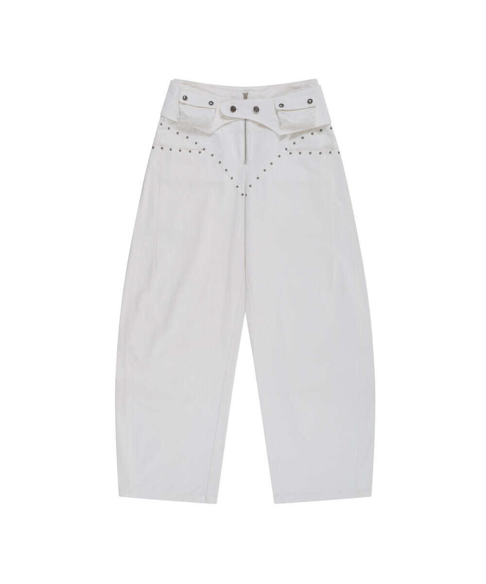 《Kashiko》 Belt Rivet Oval Pants