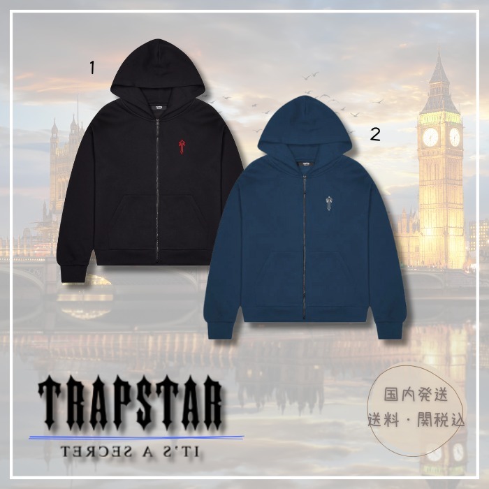 【TRAPSTAR LONDON】Foundation Zip Through Hoodie Foundation Zip Through Hoodie - Black/Red* | Parallel