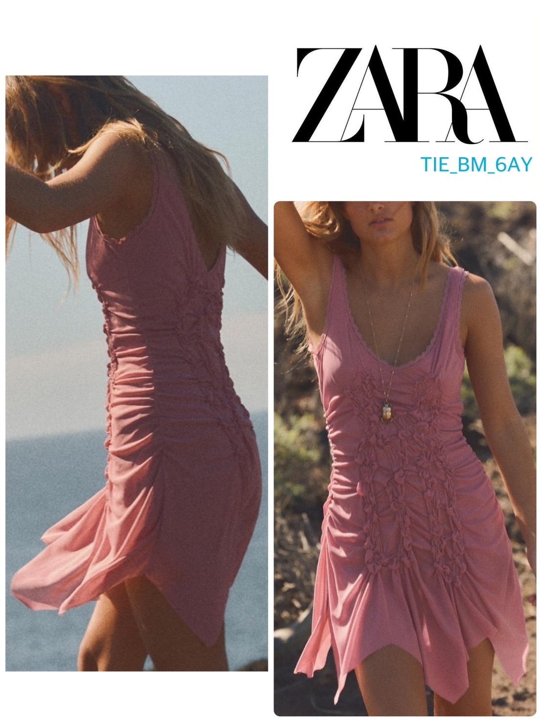 スペイン発送 ZARA アシンメトリーギャザーミニドレス 今季新作