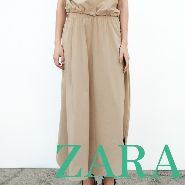 【ZARA】ラウンドヘムミディ丈スカート 8351/024/756